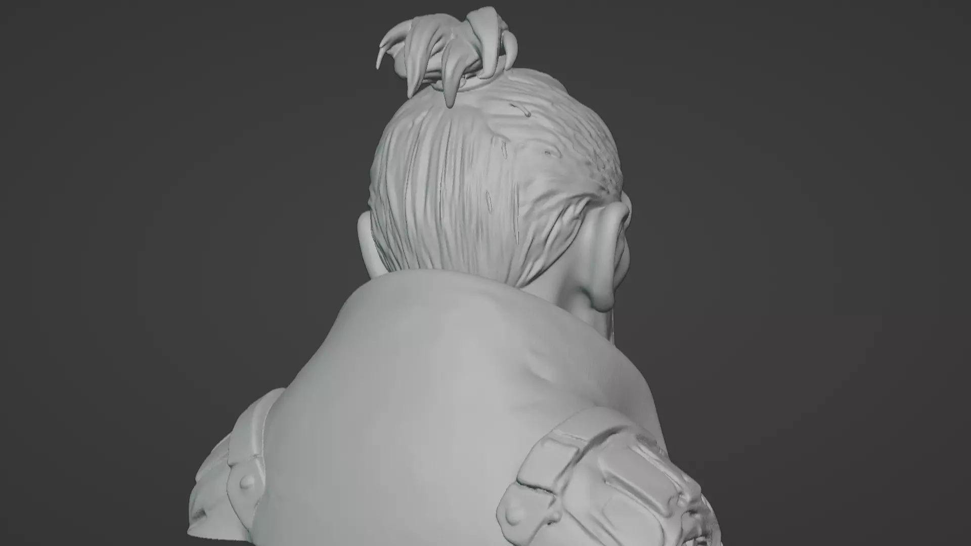 Old Samurai Master Head Bust  3D print model_49