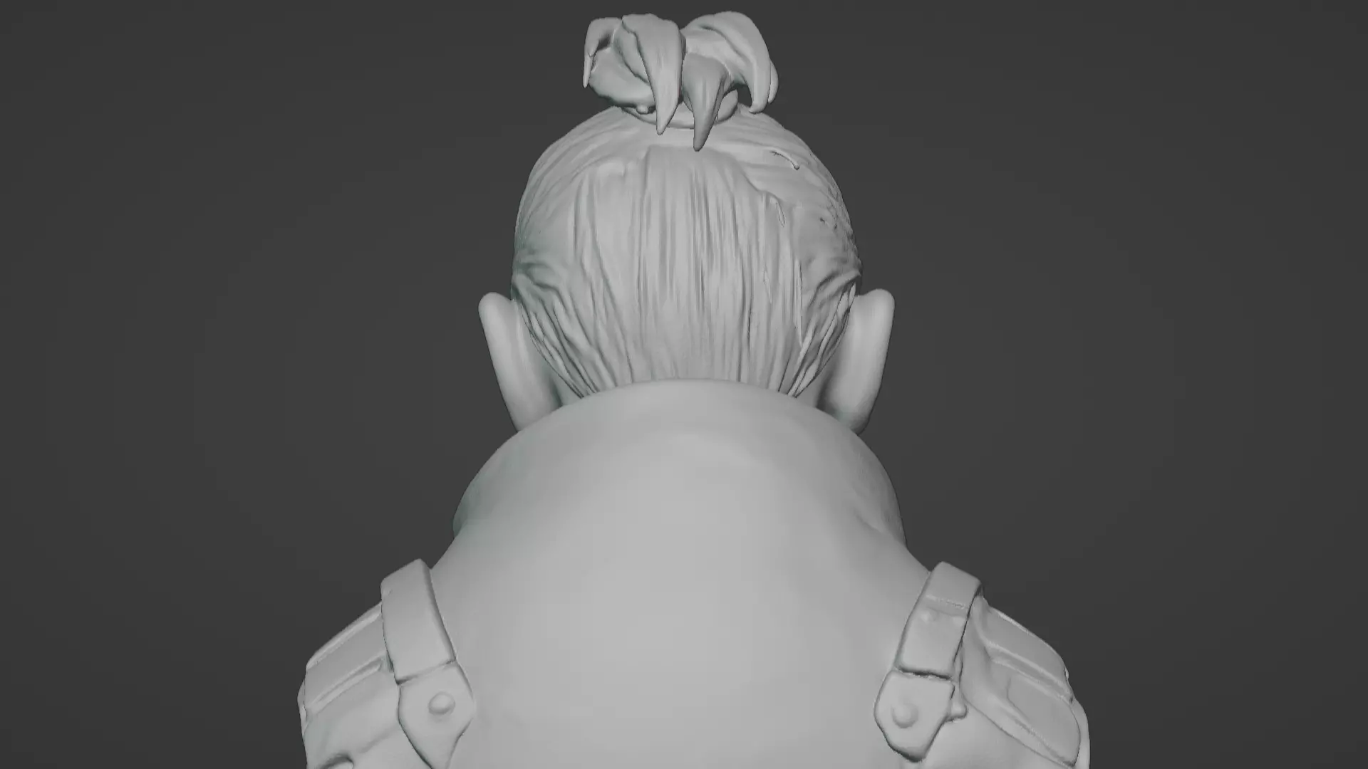 Old Samurai Master Head Bust  3D print model_59
