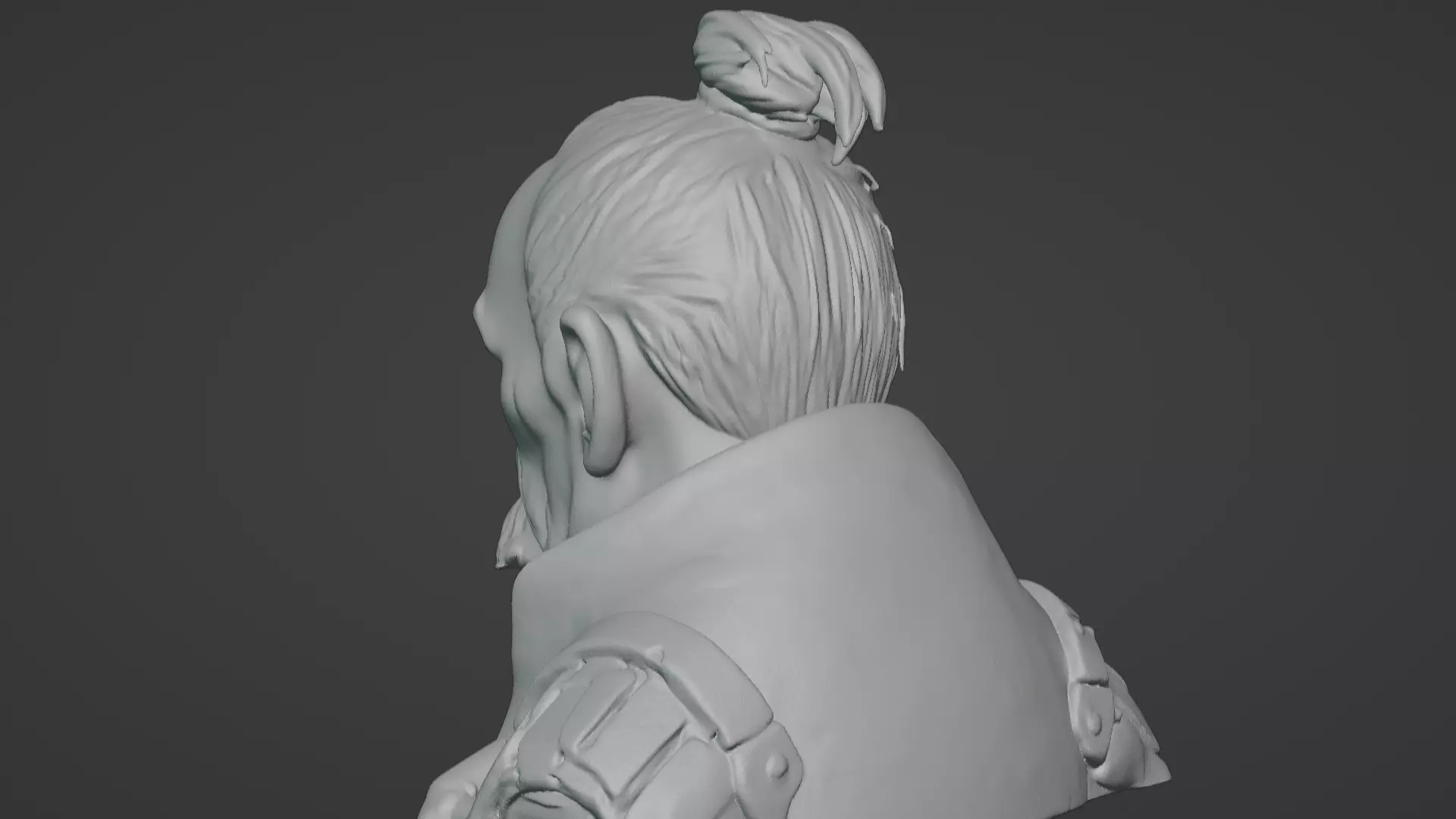 Old Samurai Master Head Bust  3D print model_61