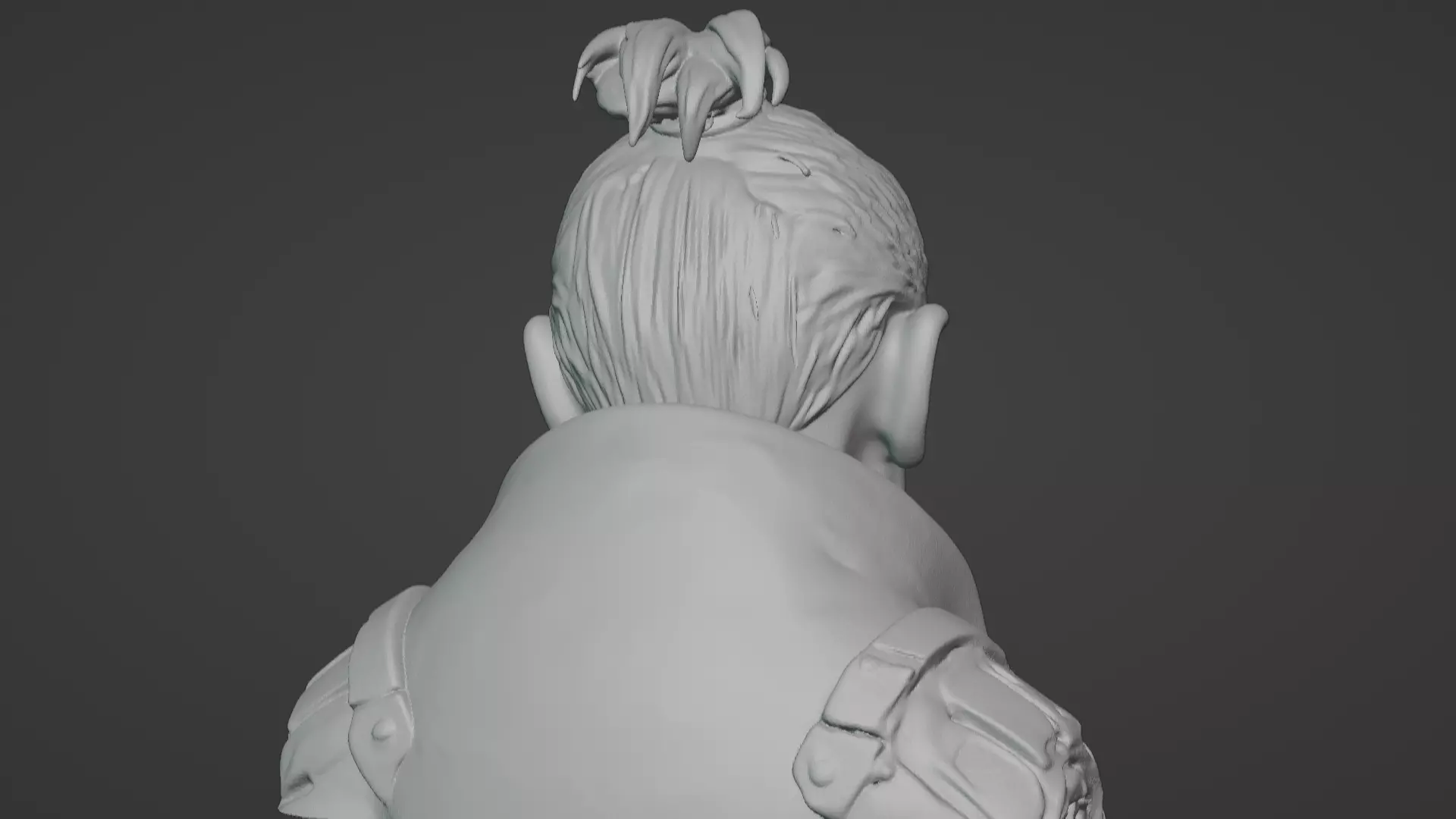 Old Samurai Master Head Bust  3D print model_35