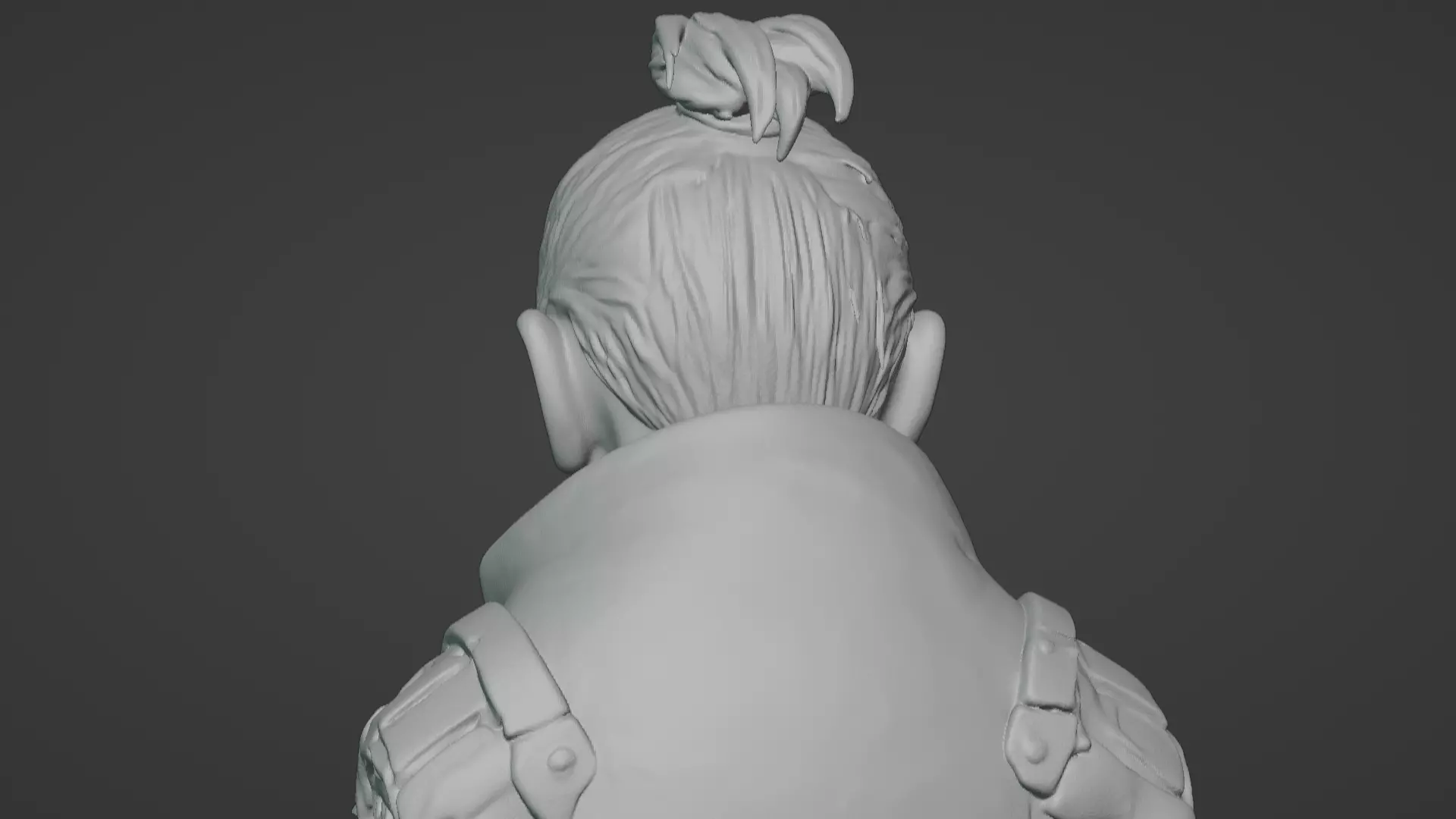 Old Samurai Master Head Bust  3D print model_57