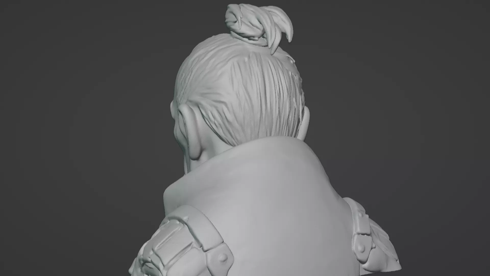Old Samurai Master Head Bust  3D print model_62