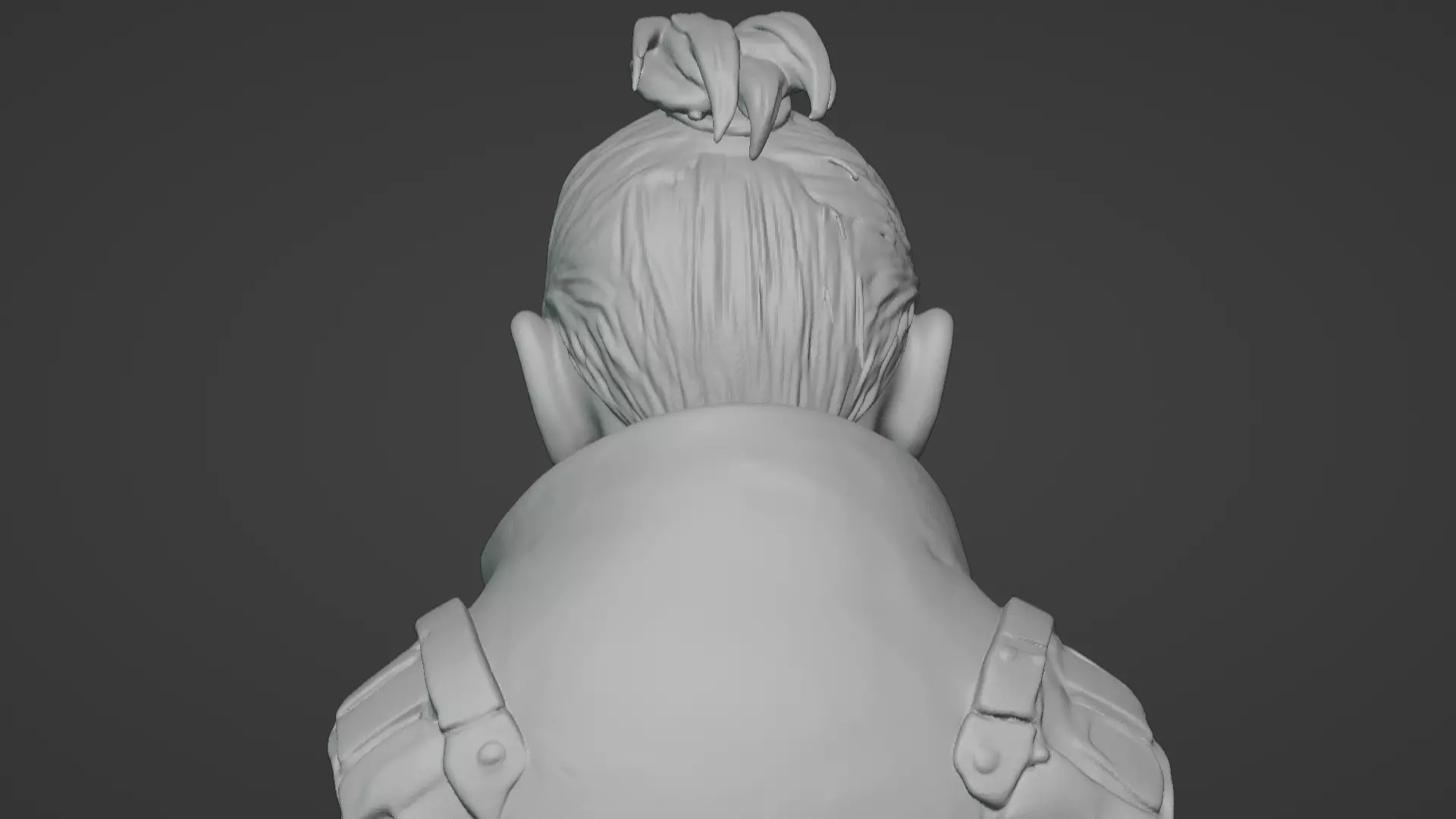 Old Samurai Master Head Bust  3D print model_56