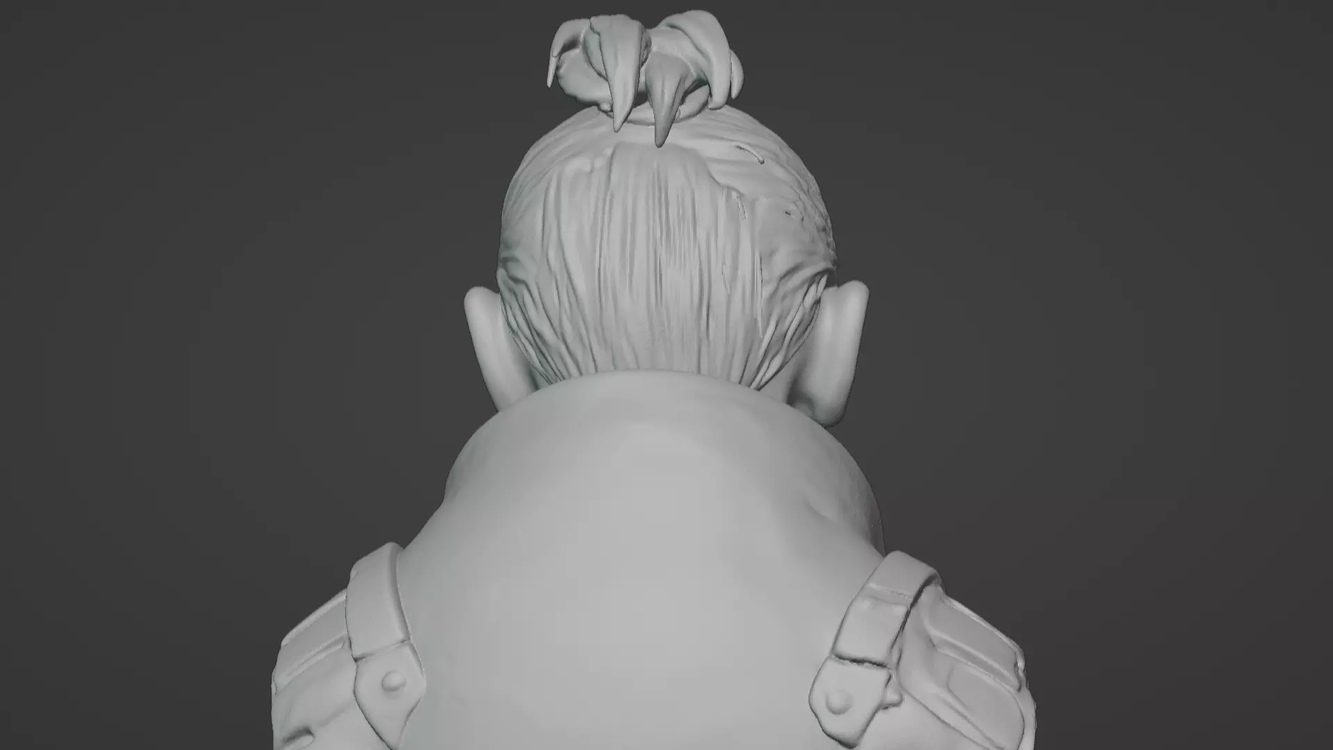 Old Samurai Master Head Bust  3D print model_48