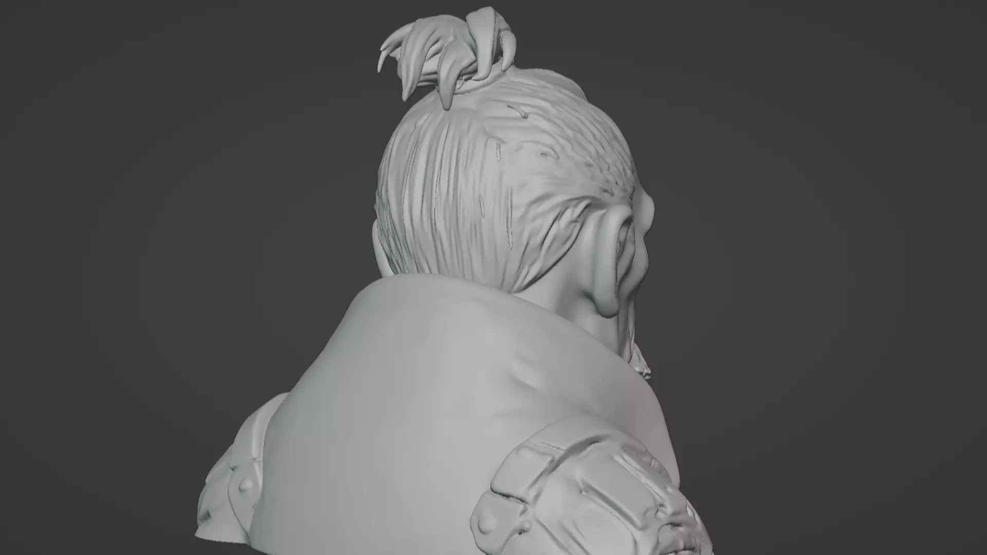 Old Samurai Master Head Bust  3D print model_26