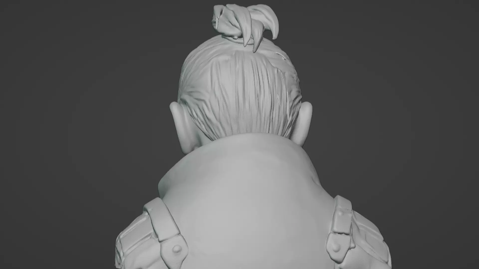 Old Samurai Master Head Bust  3D print model_50
