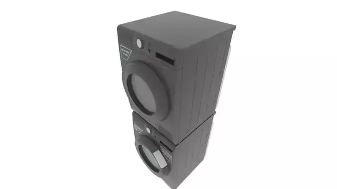 Modern Laundry gray Washing Machine and Dryer Set