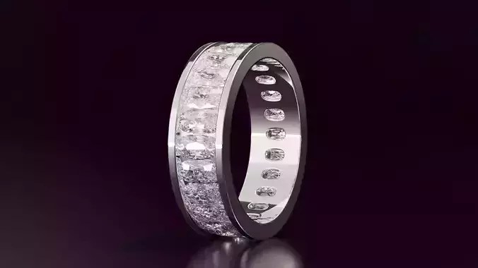 Channel Set Cushion Eternity Ring 288CT EU54 3D print model
