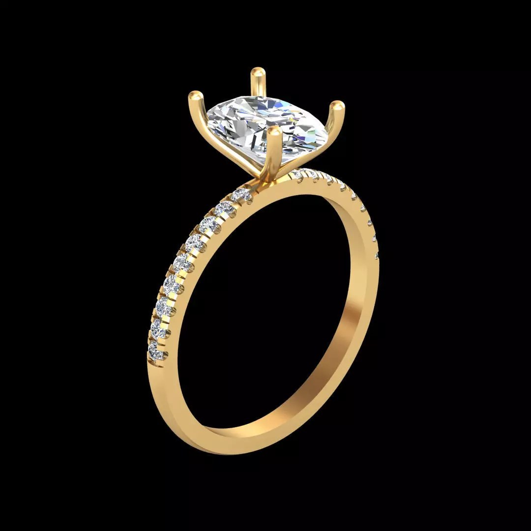 Scallop Oval Ring 3D print model