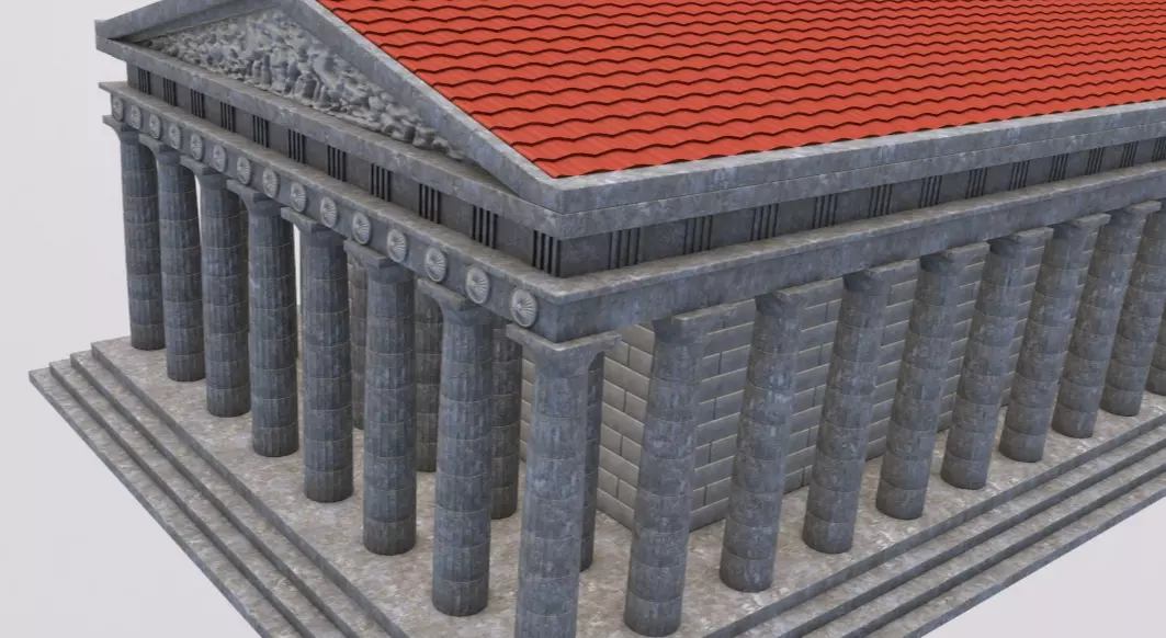 Parthenon Greek Temple 3D model_3