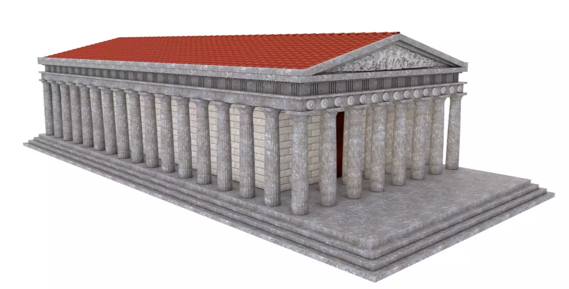 Parthenon Greek Temple 3D model_2
