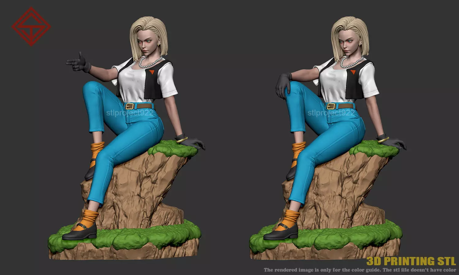 Android 18 3D print model_1