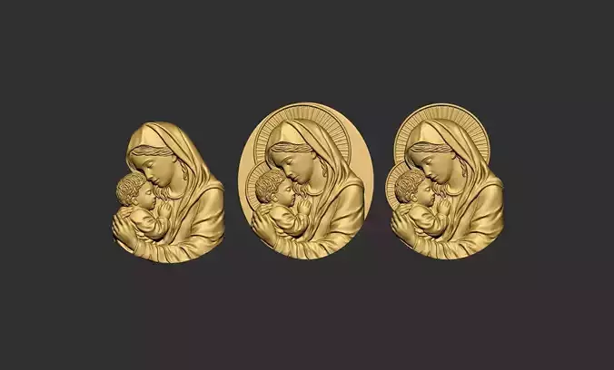 Mary with Baby Jesus 02 3D print model