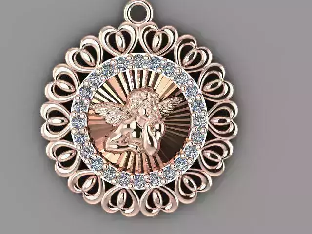 Winged Angel Pendant A Symbol of Protection in 3D 3D print model