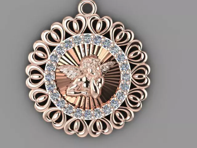 Winged Angel Pendant A Symbol of Protection in 3D 3D print model