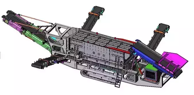 SPS6203 Crawler Mobile Horizontal Screening Station 3D 3D model