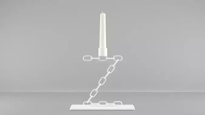 Chain Z Candleholder White Color