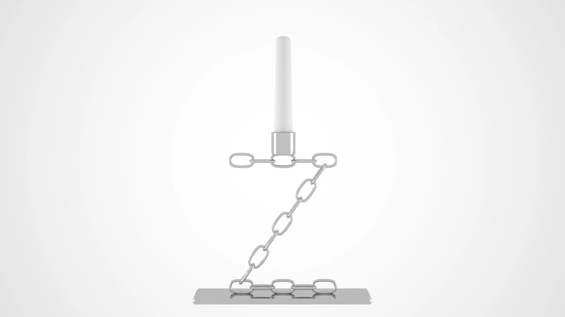 Chain Z Candleholder Sliver Color 3D model_0