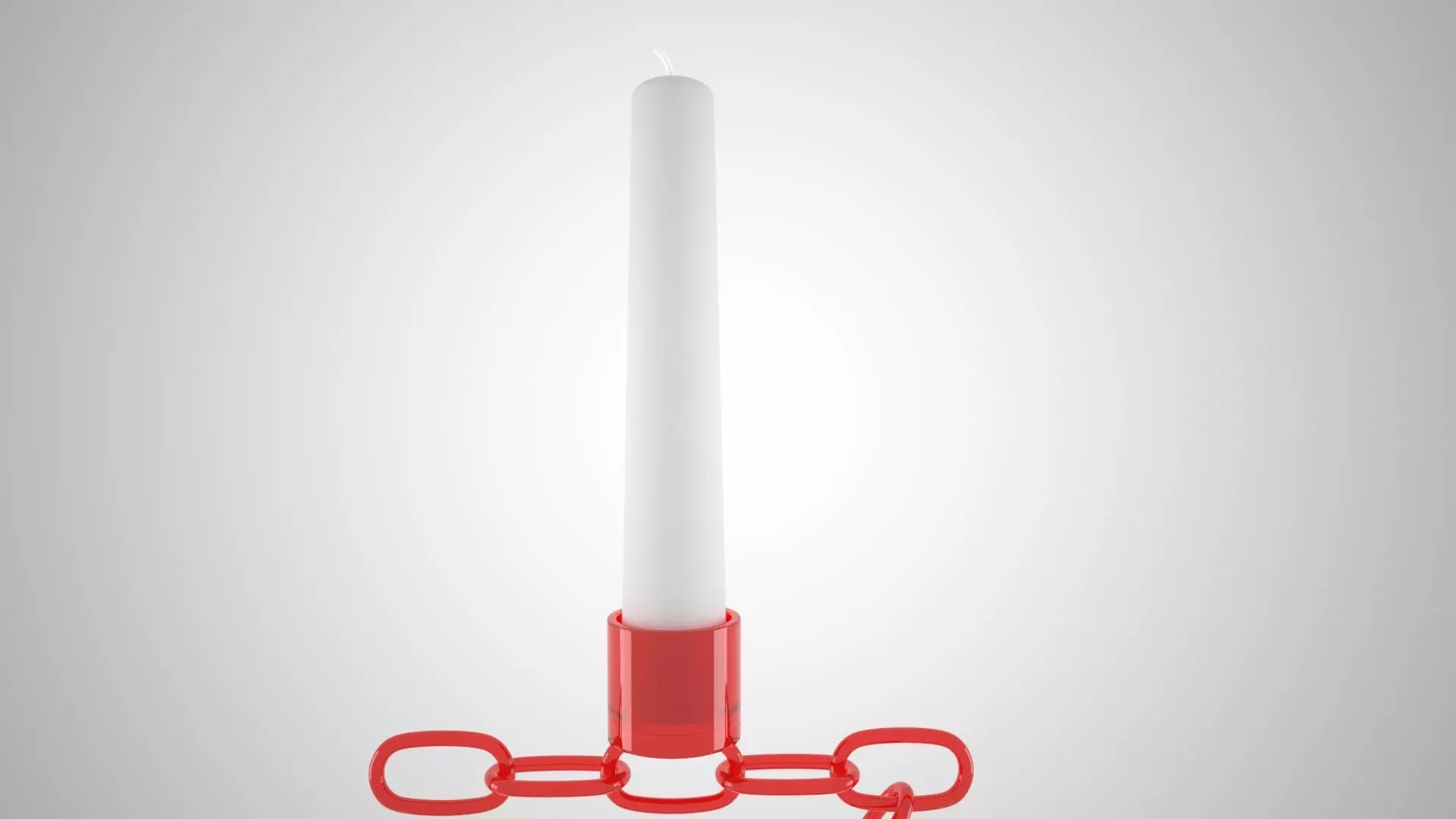 Chain Z Candleholder Red Glass Color 3D model_3