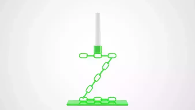 Chain Z Candleholder Green Glass Color