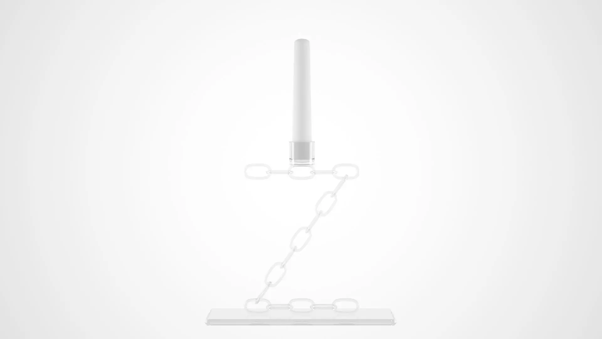 Chain Z Candleholder Clear Glass Color 3D model_0