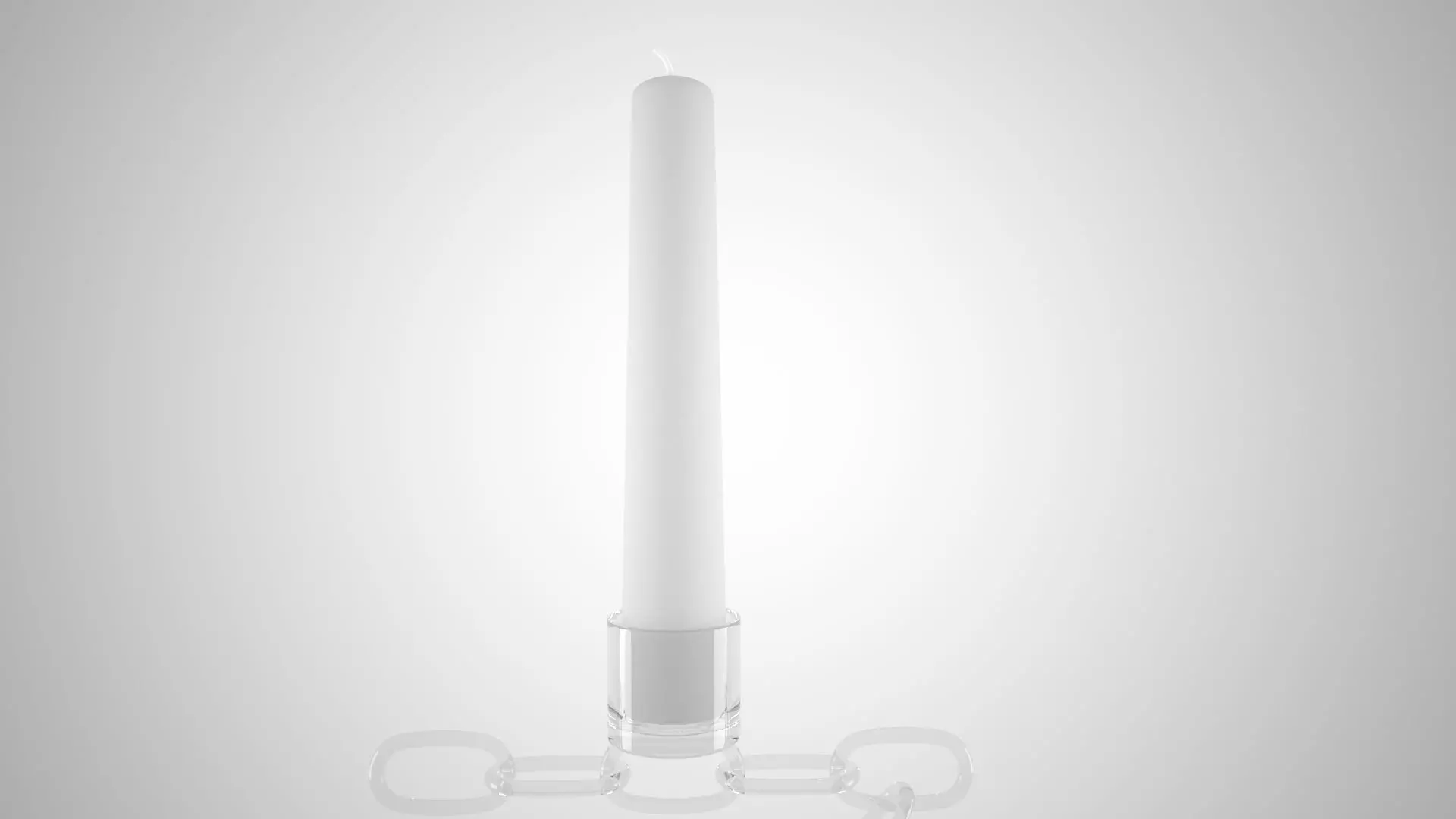 Chain Z Candleholder Clear Glass Color 3D model_3