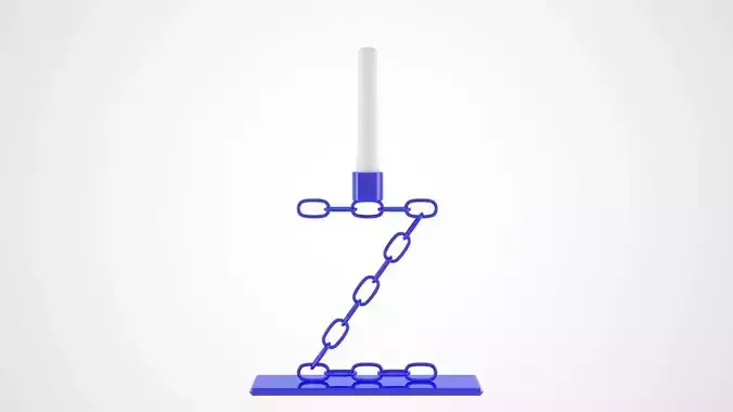 Chain Z Candleholder Blue Glass Color