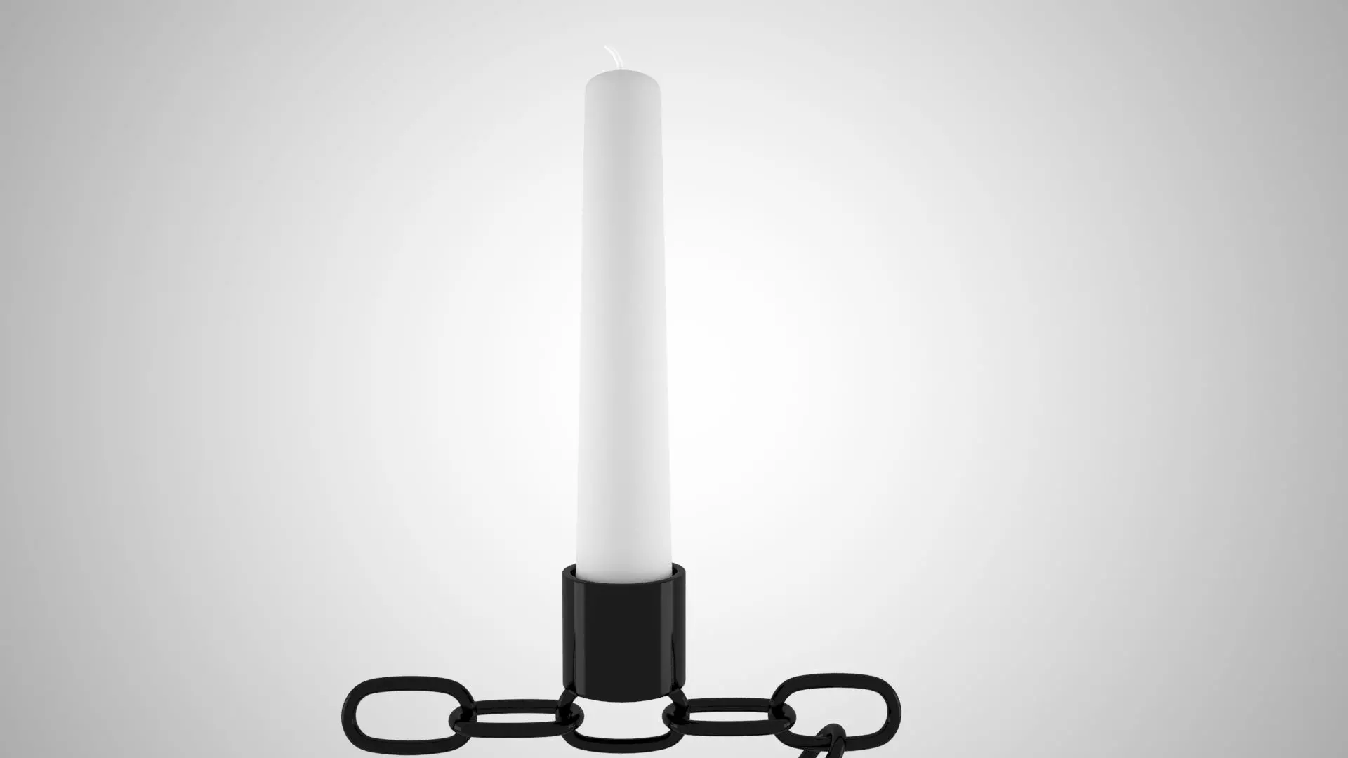 Chain Z Candleholder Black Iron 3D model_3