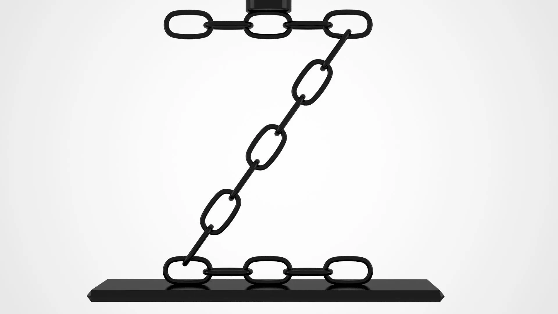 Chain Z Candleholder Black Iron 3D model_4
