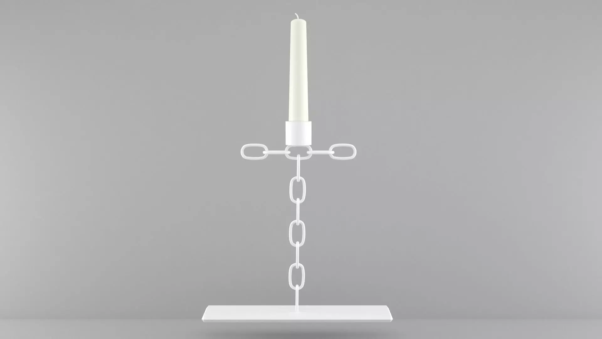 Chain T Candleholder White Color 3D model_0
