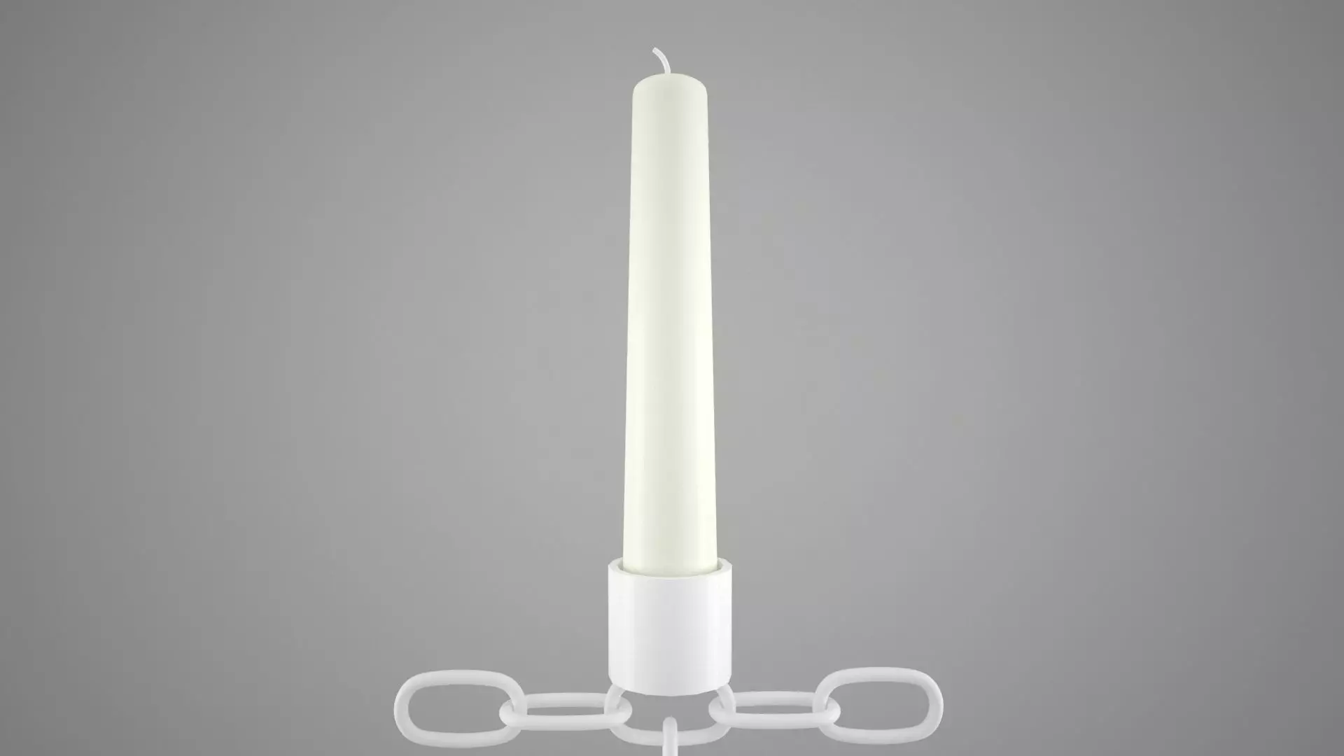 Chain T Candleholder White Color 3D model_3