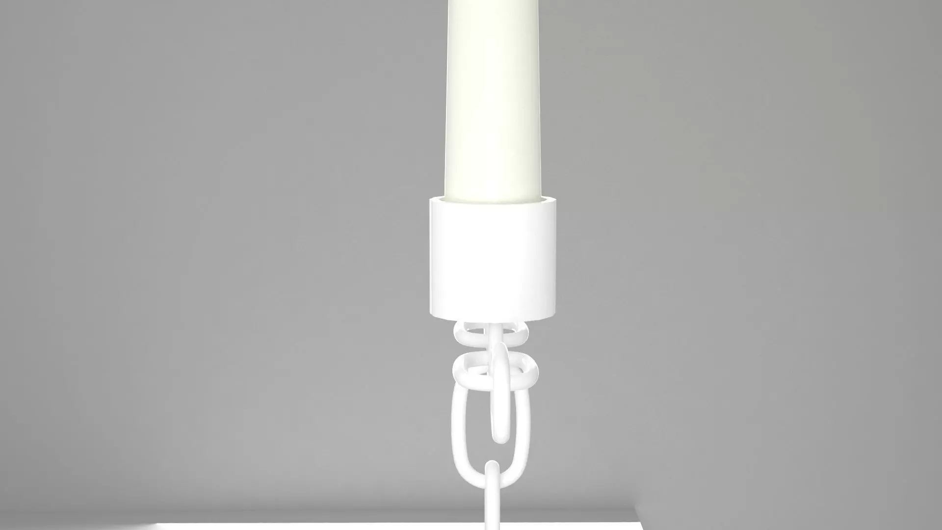 Chain T Candleholder White Color 3D model_1