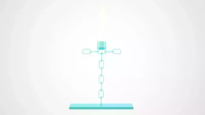 Chain T Candleholder Tinted Glass Color