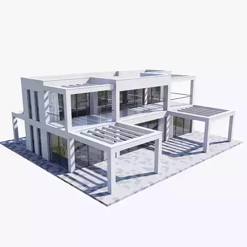 villa Low-poly 3D model