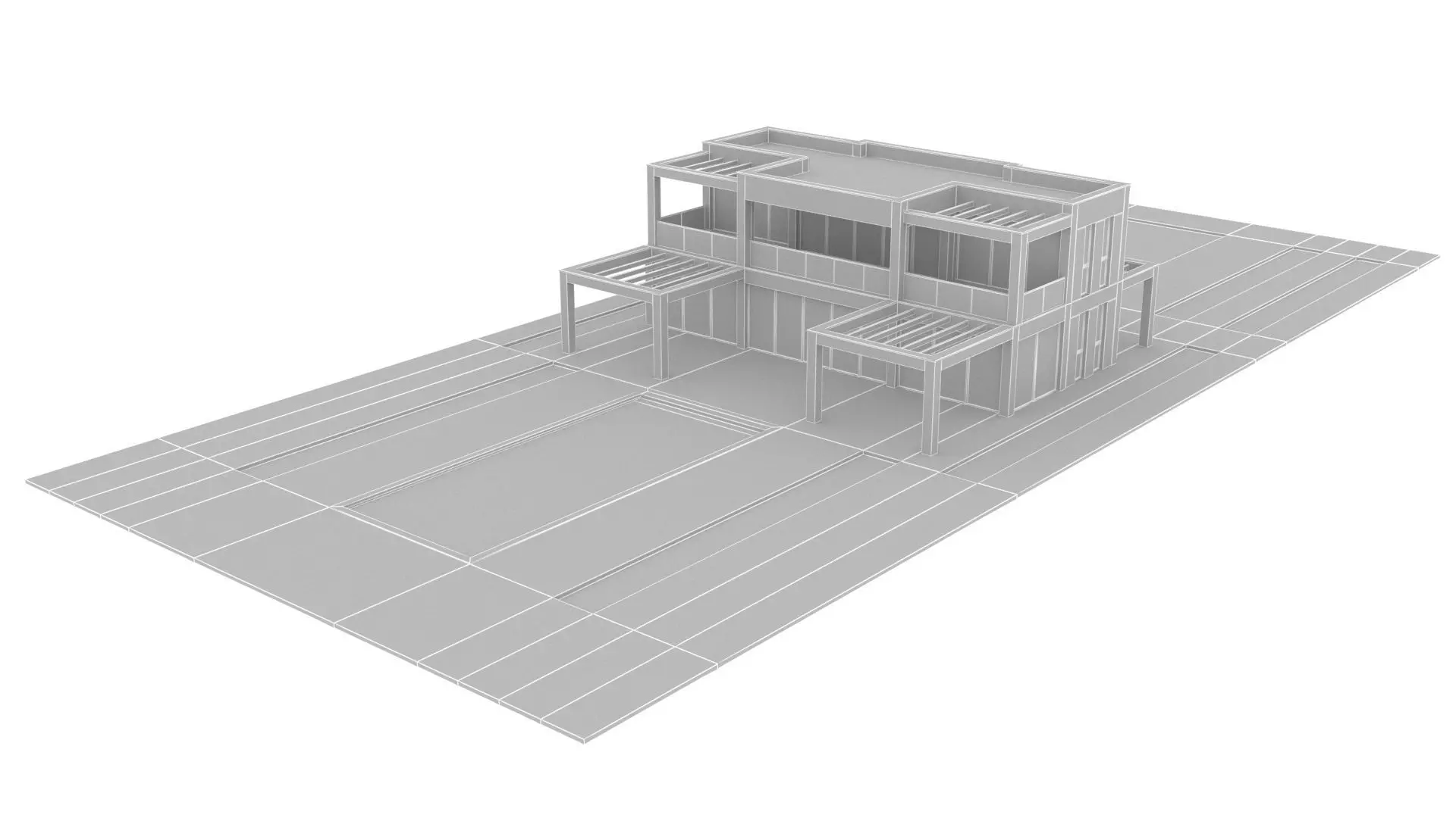 villa Low-poly 3D model_7