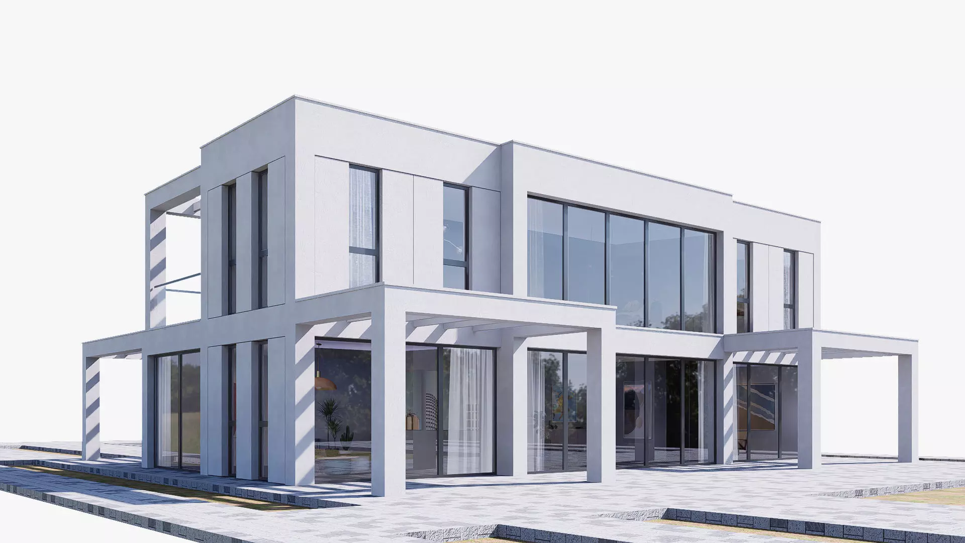 villa Low-poly 3D model_6