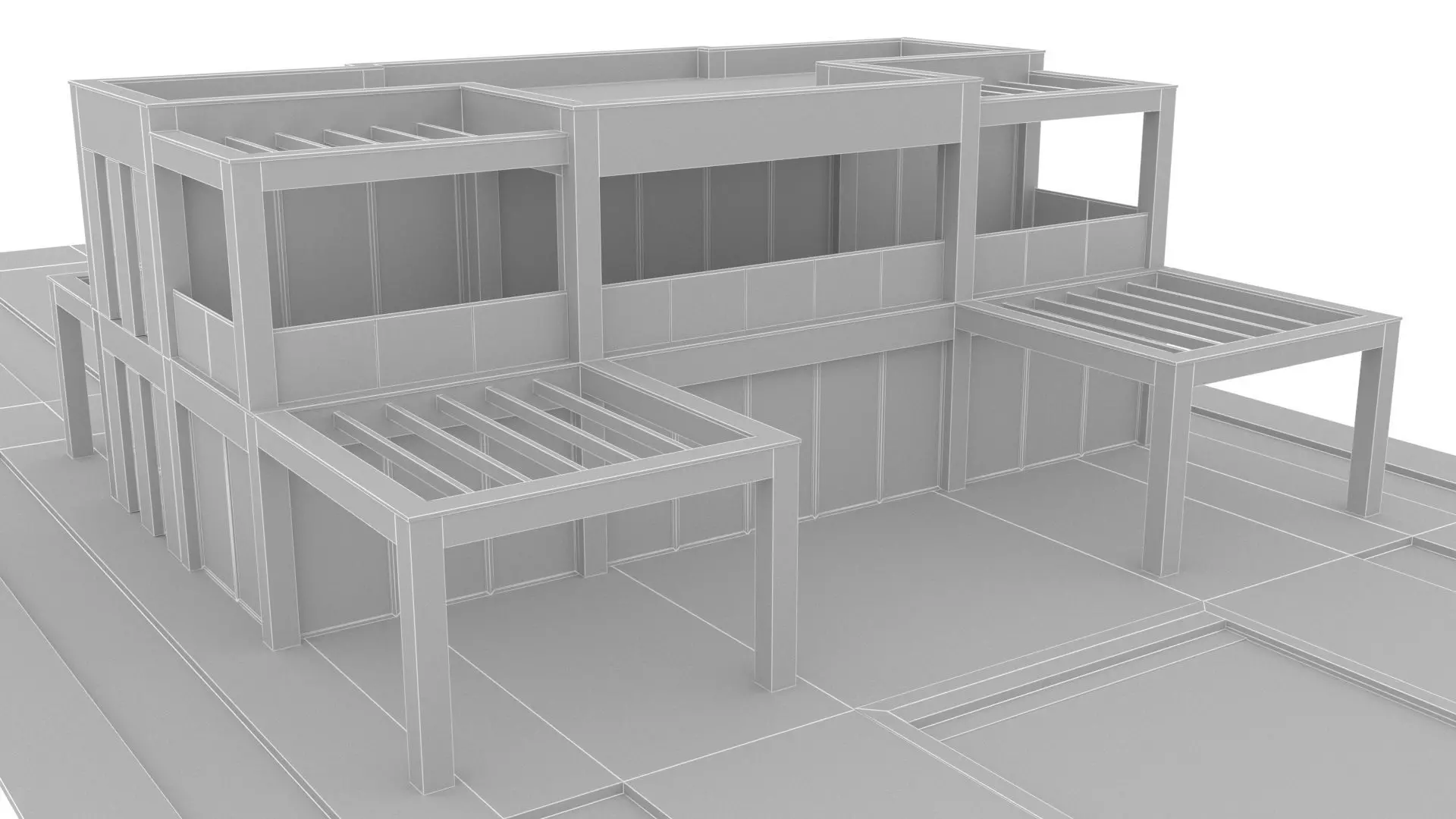 villa Low-poly 3D model_10