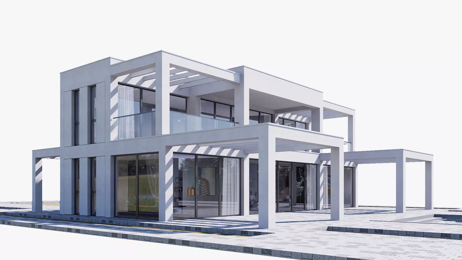 villa Low-poly 3D model_5