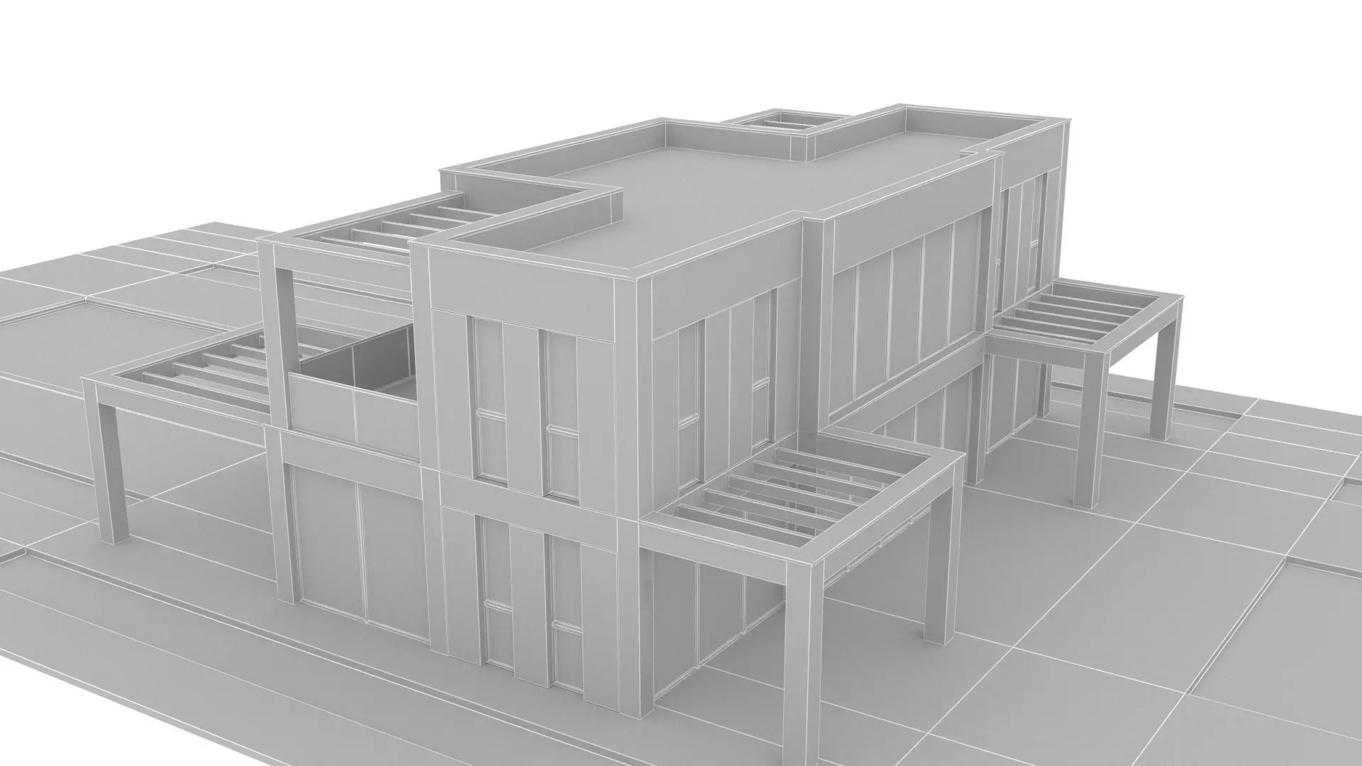 villa Low-poly 3D model_8