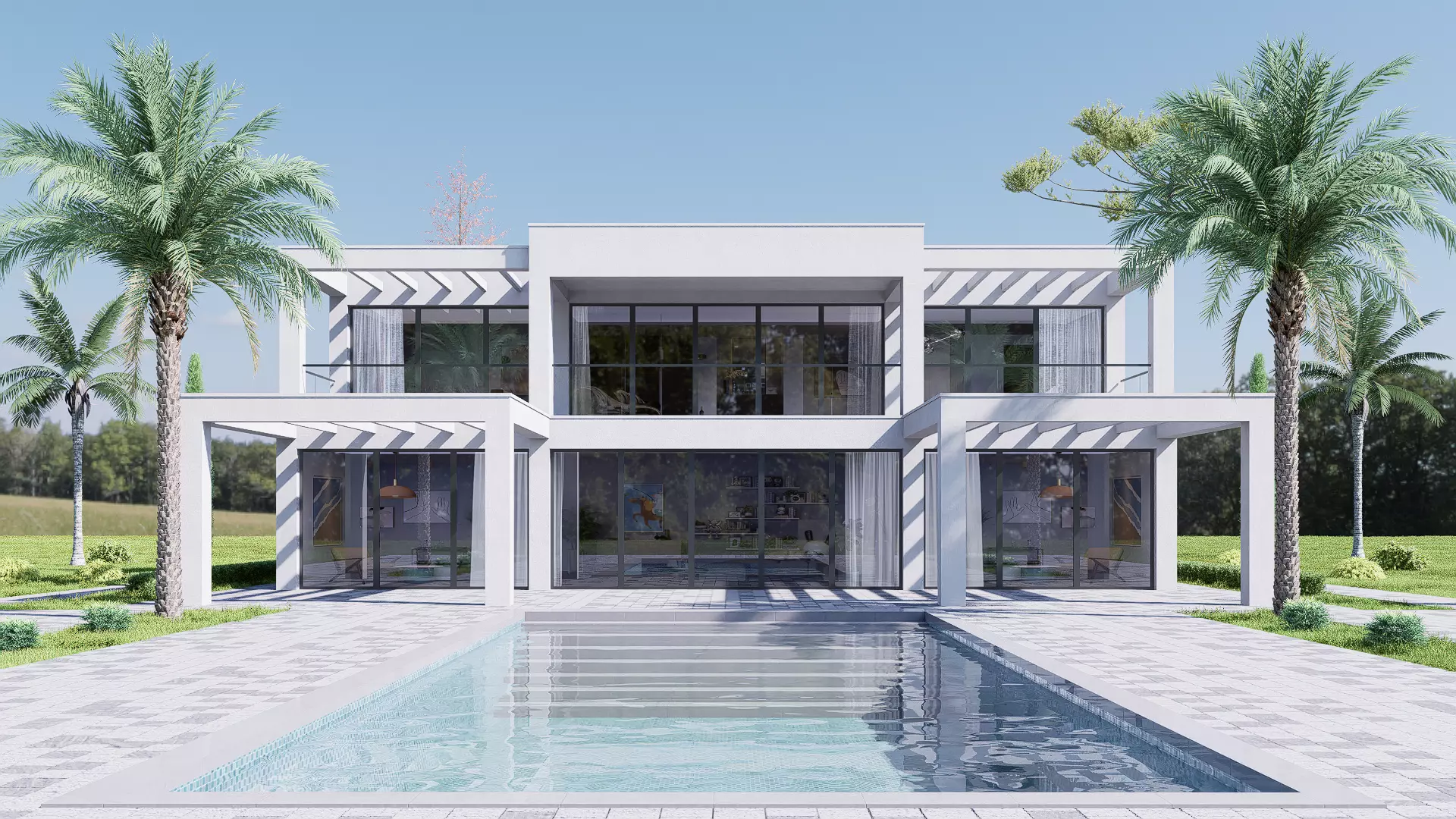 villa Low-poly 3D model_1