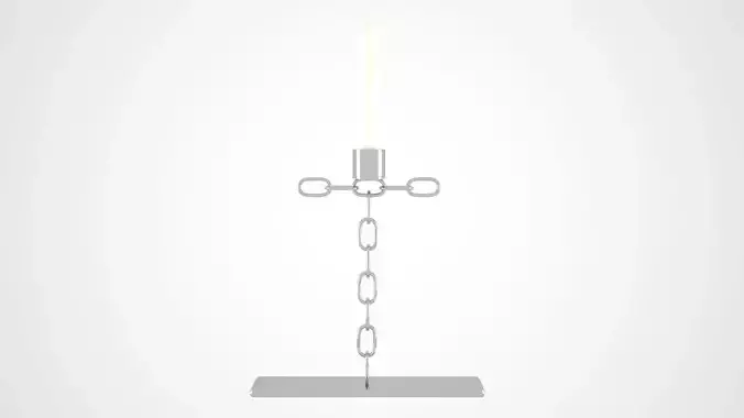 Chain T Candleholder Silver Color 3D model