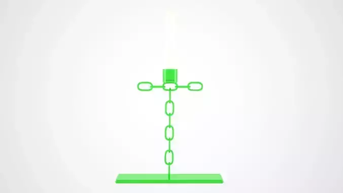 Chain T Candleholder Green Glass Color