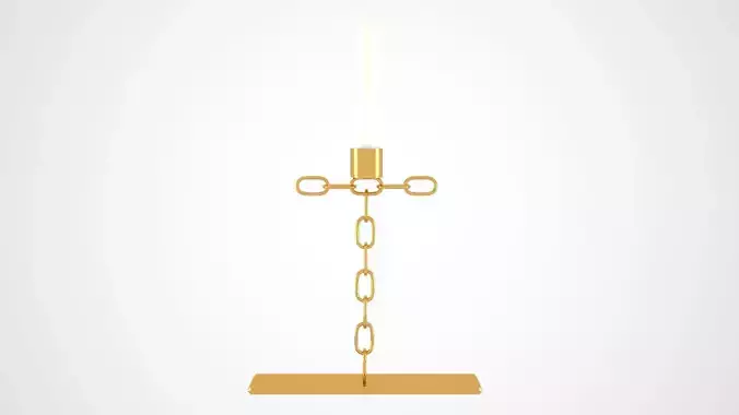 Chain T Candleholder Gold  Color 3D model