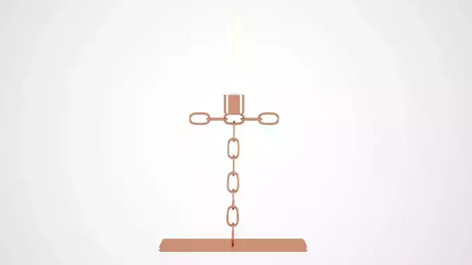 Chain T Candleholder Bronze Color
