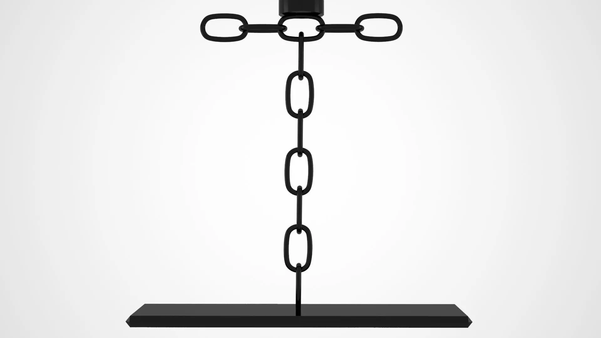 Chain T Candleholder Black Iron Color 3D model_4