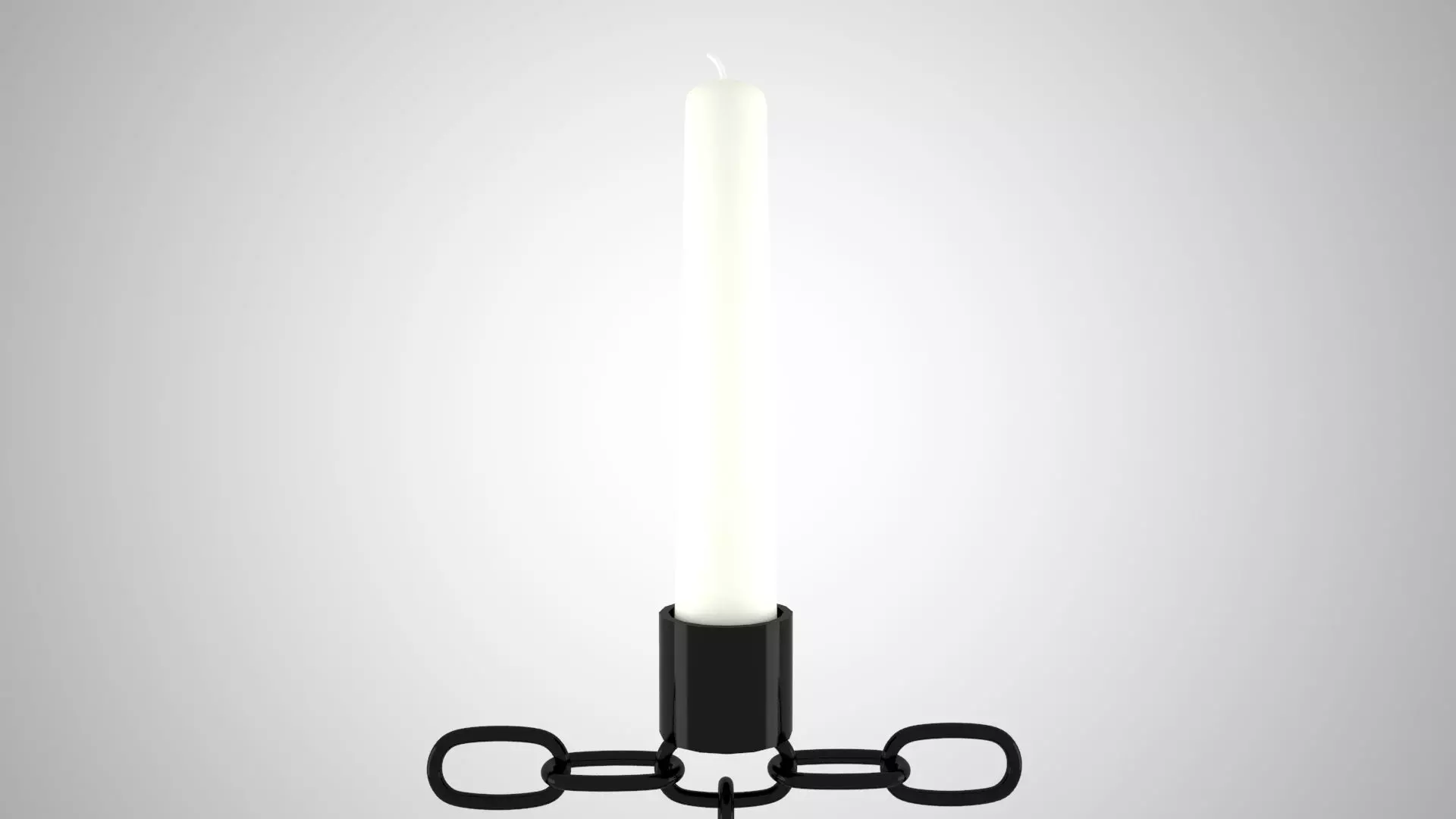 Chain T Candleholder Black Iron Color 3D model_3