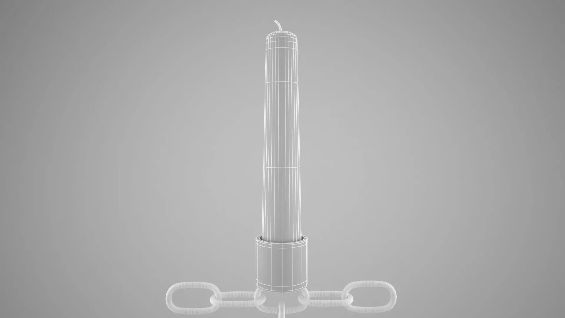 Chain T Candleholder Black Iron Color 3D model_6