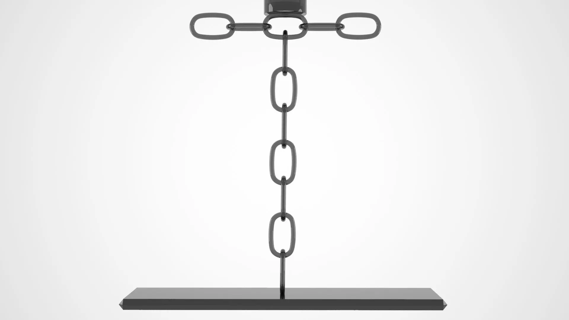 Chain T Candleholder Black Glass Color 3D model_4