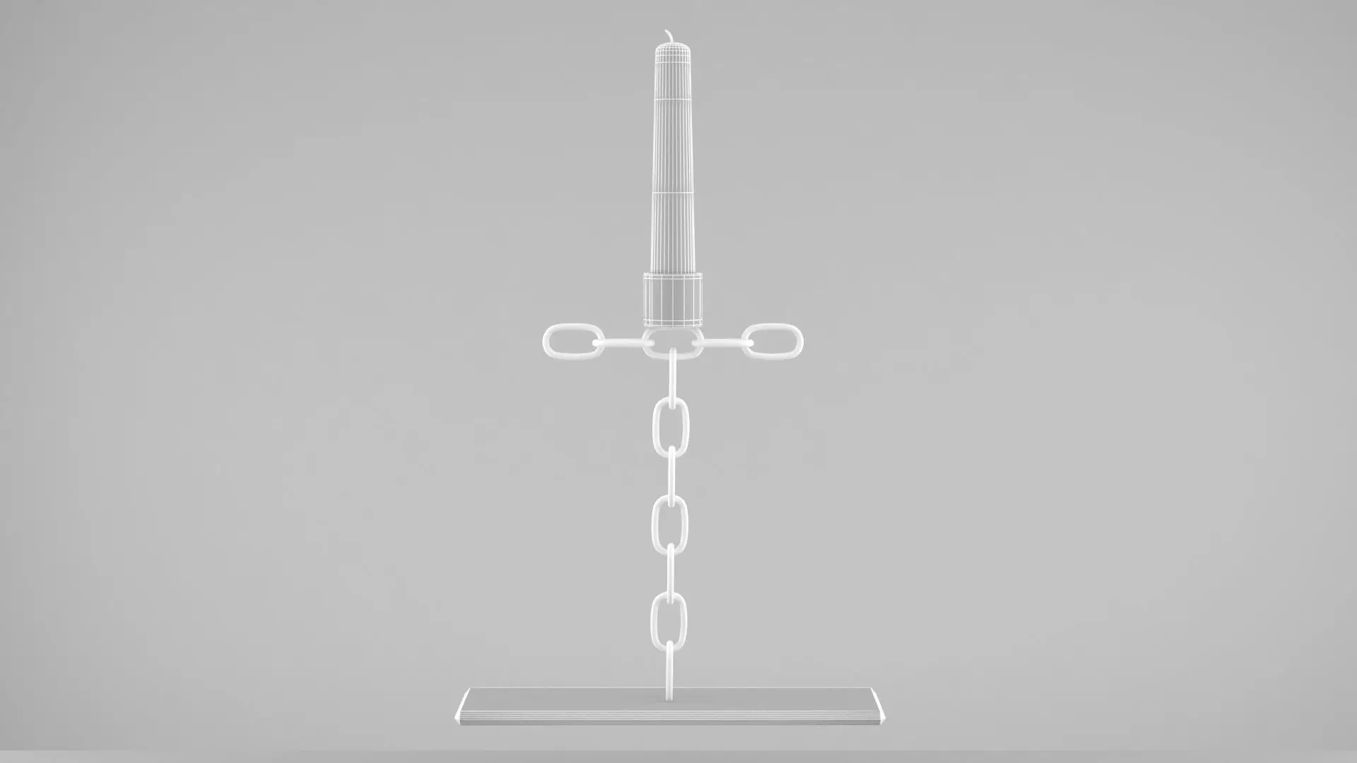 Chain T Candleholder Black Glass Color 3D model_5