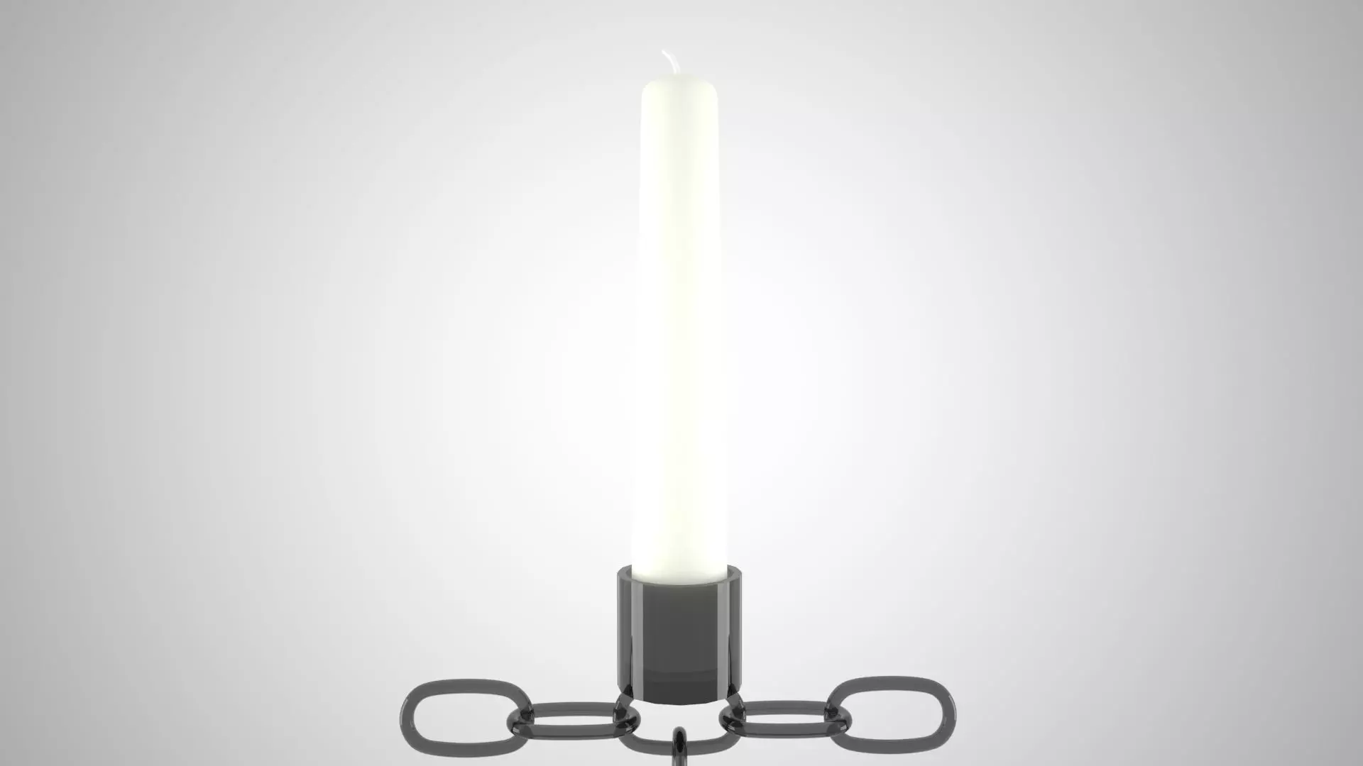 Chain T Candleholder Black Glass Color 3D model_3